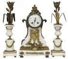 Tiffany & Co. Marble & Bronze Clock Set