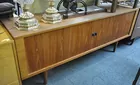 Danish-style Credenza w/Tambour Sliding Doors 