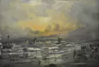 Antq. Oil on Canvas, COAST OF DENMARK