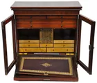 Sm. Antq. Cabinet w/Drop-down Writing Desk
