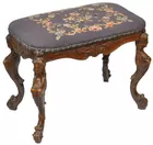 Sm. Needlepoint Bench w/Cvd. Lady Legs