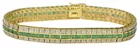 14K Gold Emerald & Diamond Bracelet