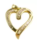 10K Gold Diamond Heart Necklace Pendant