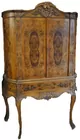 French-cvd. Burled Walnut China Cabinet