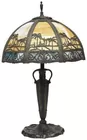 Slag Glass Panel Lamp in Palm Tree Motif 