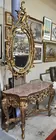Pink Marble-top Console Table & Mirror