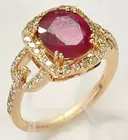 14K Gold Ring 2.85 carat Ruby & Diamonds
