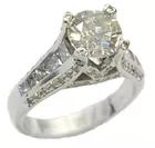18K White Gold Ring w/2.20 ct. Center Diamond
