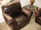 Leather chair & ottoman