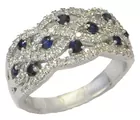 Sgd. R.B. 14K Gold Sapphire & Diamond Band