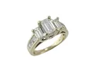18K Gold Emerald Cut Diamond Ring w/ IGI Report