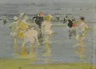 Beach Scene, sgd. E.H. Potthast?