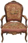 French-carved Needlepoint Chair