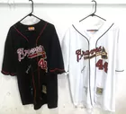 (2) Braves #44 Henry hank Aaron Jerseys