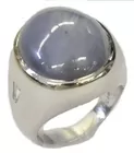 56 ct. Star Sapphire,Platinum & Diamond Men's Ring