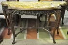 Marble Top French-carved Console Table