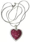 18K White Gold Ruby Pendant w/Diamonds