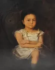 Antq. Oil Portrait of a Young Girl