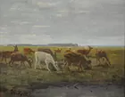 Grazing Animals Pntg. by Harald Kjaer