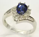 10K Sapphire & Diamond Ring
