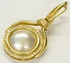 14K Mabe Pearl & Diamond Pendant