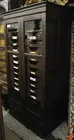 Oak Multi-drawer Cabinet w/Glass Doors