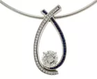 Gauthier 14K White Gold Diamond & Sapphire Pendant