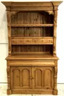 Country Style Wood Carved (2) Pc. Hutch