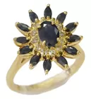 10K Gold Sapphire & Diamond Ring