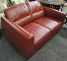 Red Italian Leather Love Seat