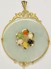 Lg. 14K Gold Jade Pendant