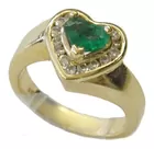 14K Gold Colombian Emerald Diamond Ring