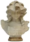 Antq. Alabaster Bust of Victorian Girl