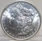 1884 O brilliant uncirculated Morgan silver dollar