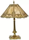 Vintage Brass Slag Glass Lamp