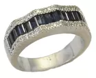 14K White Gold Sapphire & Diamond Ring