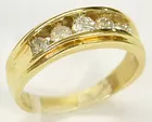 14K Men's Band w/5 Large Diamonds