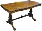 Antq. Burled Wood Library Table
