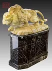 Carved Marble Lion Sculpture