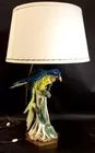 Hand Painted Parrot Figural Porcelain Table Lamp