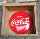 NOS 12 Coke Button w/ Original Shipping Crate