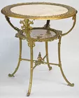 Bronze Marble Top Parlor Table