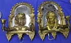 Pr. of Bronze Mirror Sconces, as is