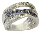 14K White Gold Sapphire & Diamond Ring