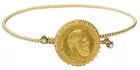 Vintage 14K Gold Coin Bangle Bracelet