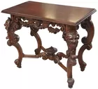 Antq. Carved Table, North Wind Faces