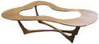 Mid-Century Coffee Table w/Beveled Glass Top 