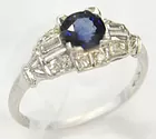 Platinum, Diamond & Sapphire Art Deco Ring