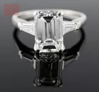 Platinum & Emerald-Cut Diamond Engagement Ring