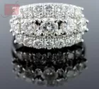 14K White Gold Three Row Diamond Ring